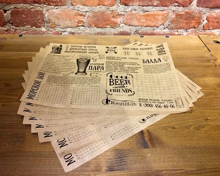 Печать меню-салфеток